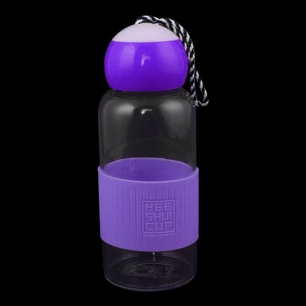 Outdoor Travelling Glass Screw Cap Juice Tea Water Bottle Holder Purple  280ml - Bed Bath & Beyond - 18459959