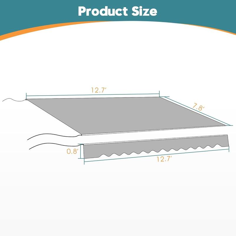 Patio Awning 13x8 Feet Fabric Replacement Sunshade Canopy