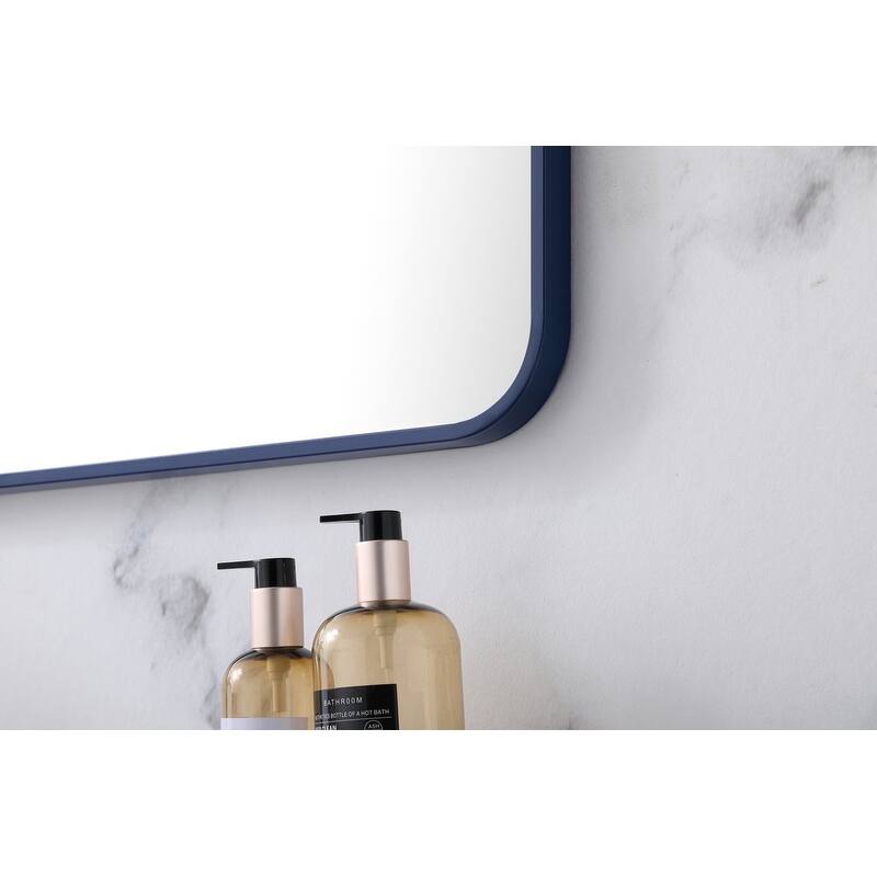 Ezra Soft Corner Metal Rectangular Mirror