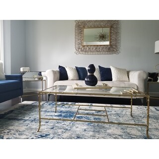 Wade Mirrored Accent Table with Gold Finish Base by iNSPIRE Q Bold
