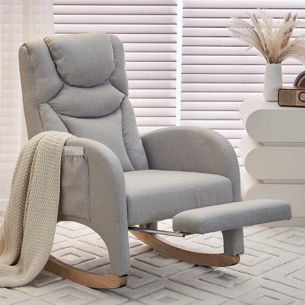 Rocking Chair With Adjustable Footrest