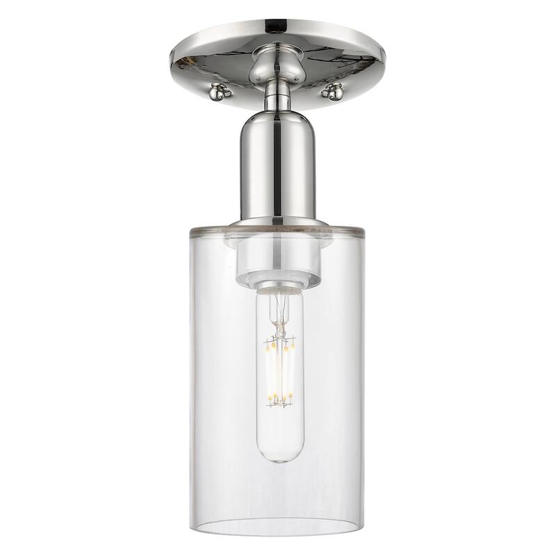 Innovations Lighting Endless Possibilities Arcadia - Clymer - 1 Light 4" Semi-Flush Mount - Clear/Polished Nickel