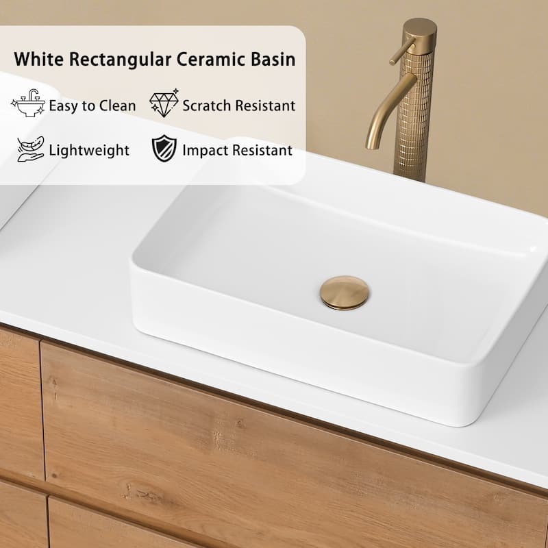 Sylphar 84 inch Toffee Oak Floating Bathroom Vanity with White Quartz Top
