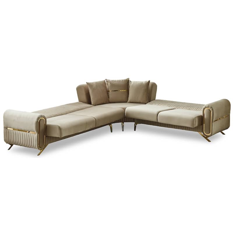 Recai Fabric Sleeper Sectional Sofa
