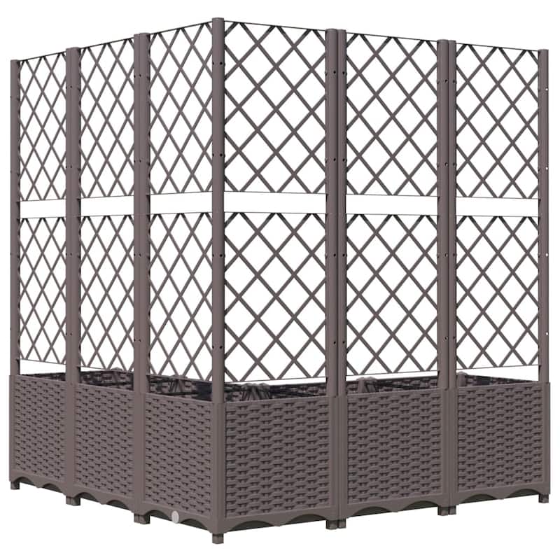 vidaXL Garden Planter with Trellis Plant Pot Flower Box Raised Bed Outdoor PP