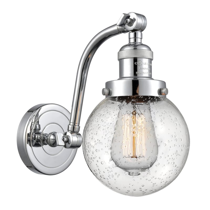 Innovations Lighting Beacon Single Light 6" Wide Wall Sconce - Polished Chrome / Seedy