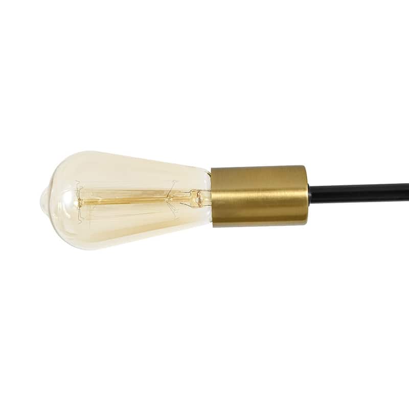 6-Light Industrial Black Brass Sputnik Semi Flush Mount Ceiling Light - 36.6 Inches