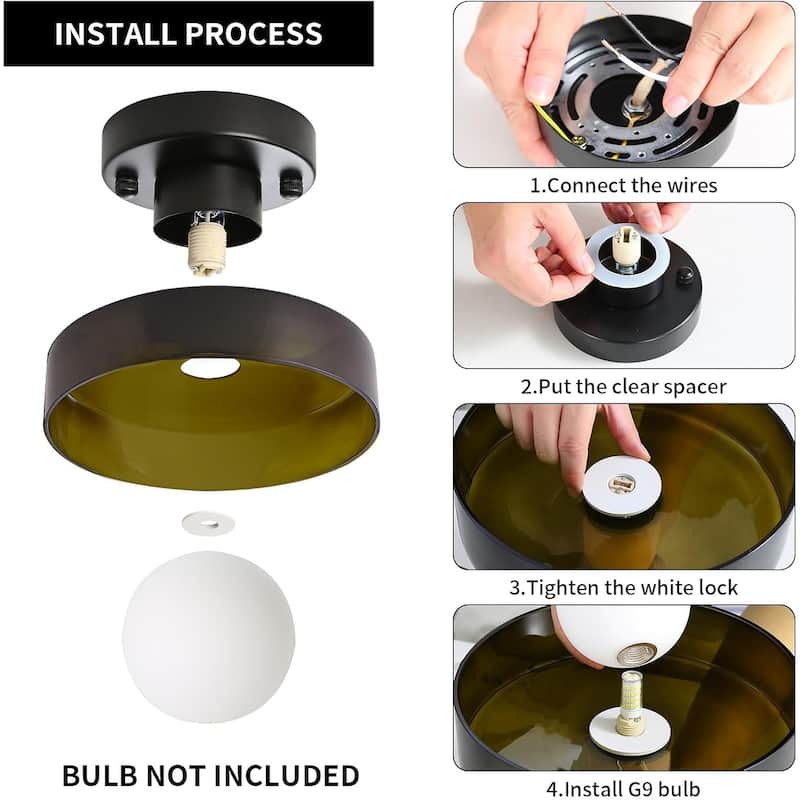 Modern dining room light dark green kitchen light glass ceiling light