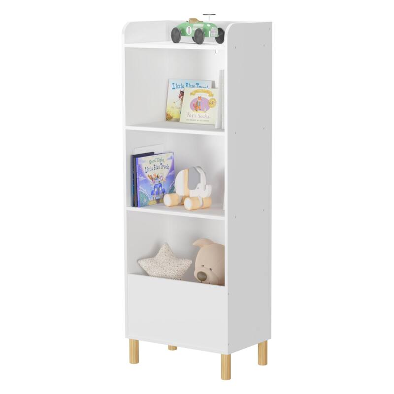 Modern Kids 4-Tier Bookshelf / Toy Storage Cabinet Organizer