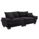 preview thumbnail 3 of 16, 84 Inch Modern Style Sleeper Sofa, Corduroy Upholstered Sofa with Pillows,Deep Seat