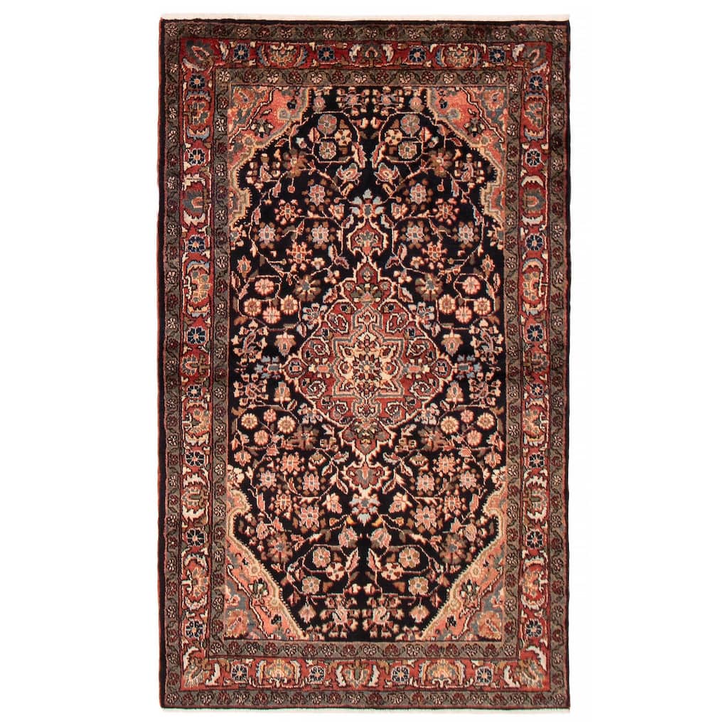 ECARPETGALLERY Hand-knotted Anatolian Vintage Black, Copper Wool Rug - 4'3 x 6'11