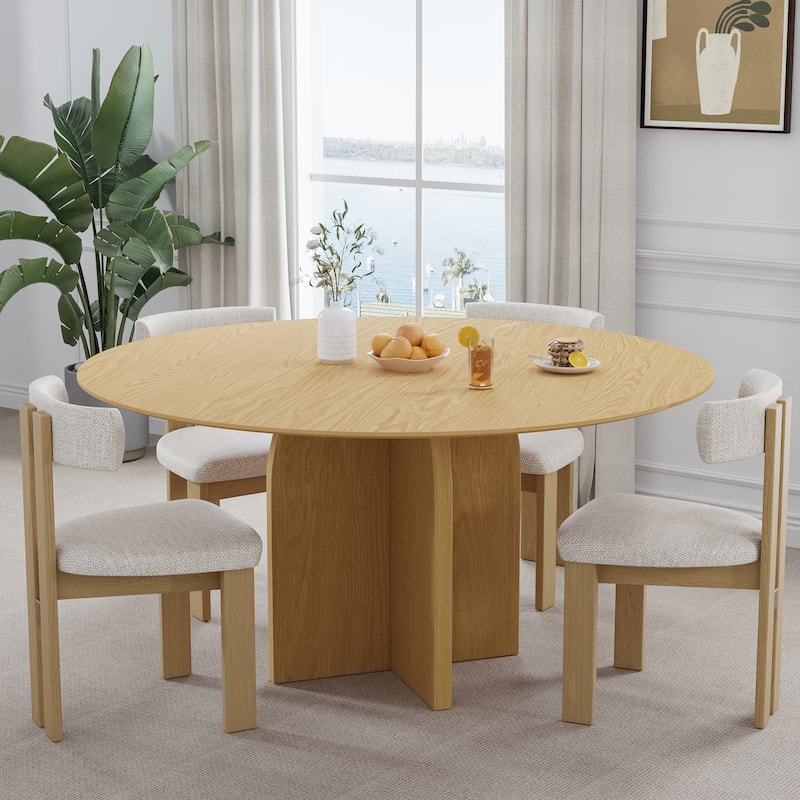 Solid Wood Round Dining Table for 4-8 People Nordic style