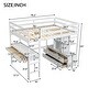 preview thumbnail 5 of 13, Full Size Loft Bed with Built-in Desk with Two Drawers,and Storage Shelves and Drawers,White