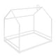 preview thumbnail 5 of 38, Semi-Enclosed House Bed for Kids, Full Size Floor Bed with Roof, Playhouse Design, Solid Pine Wood Frame, No Slats