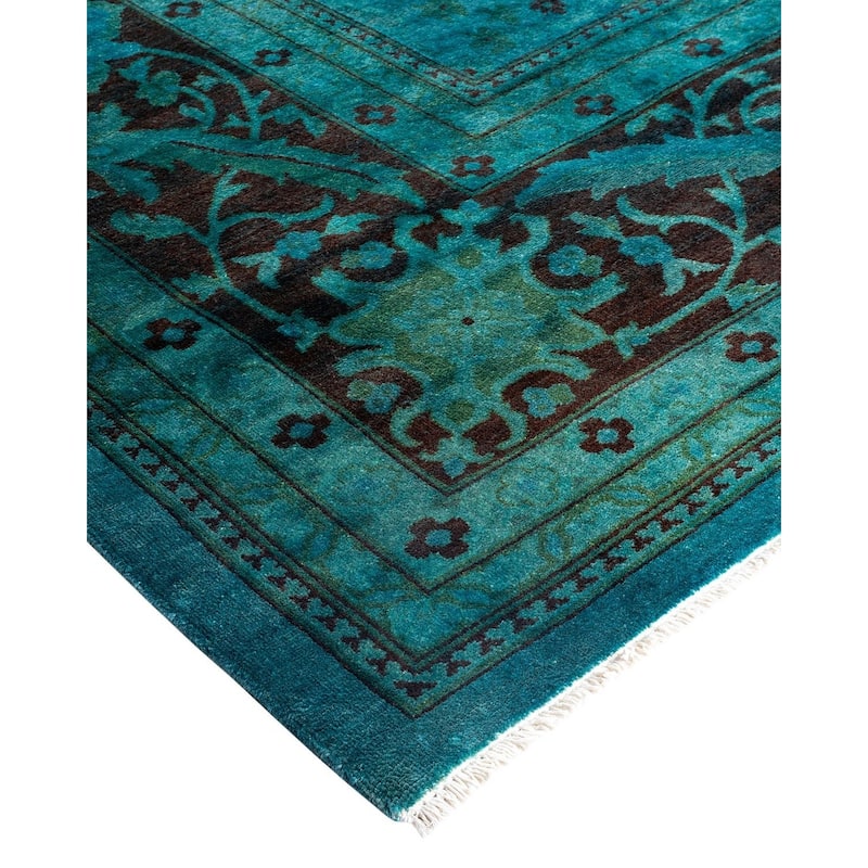 Contemporary Overdyed Wool Hand Knotted Area Rug - 9' 0" x 12' 0"