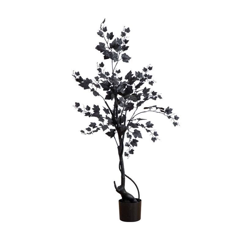 Potted Black Maple Artificial Halloween Tree - 4' - Unlit