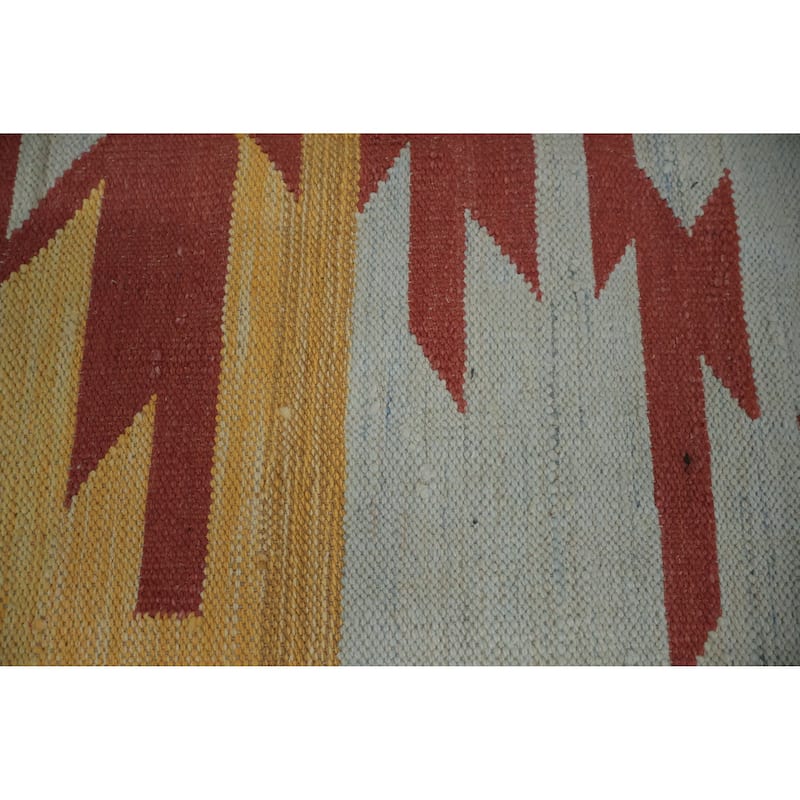 Hand Woven Oriental 100% Wool Carpet Southwestern Modern Multi-Colored Kilim Area Rug - 10' 1'' X 8' 2''