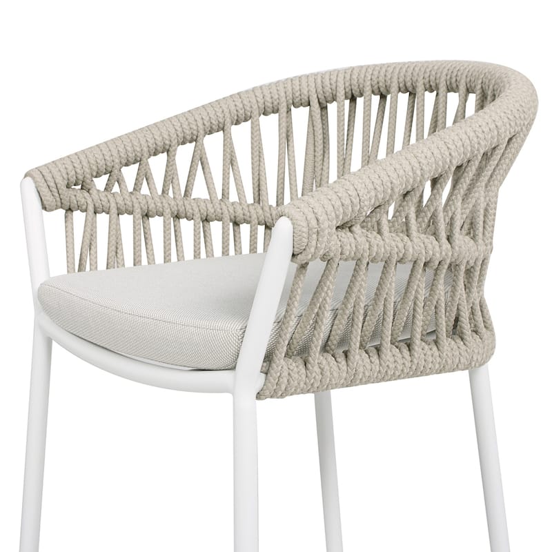 Maiden 27" Woven Rope Upholstered Patio Counter Stools (Set of 2)