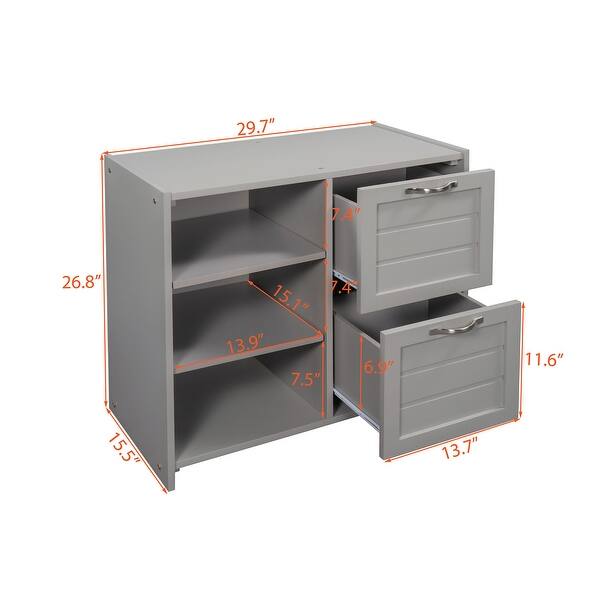 dimension image slide 3 of 4, Low Twin Size Wooden Loft Bed with Cabinets, Shelves & Slide - Stylish & Functional Design