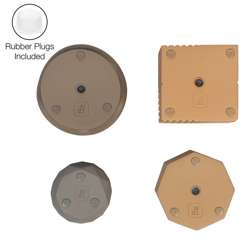 JONATHAN Y Romy Modern Minimalist Handmade Concrete Geometric Planter Set with Drainage Holes (Set of 4)