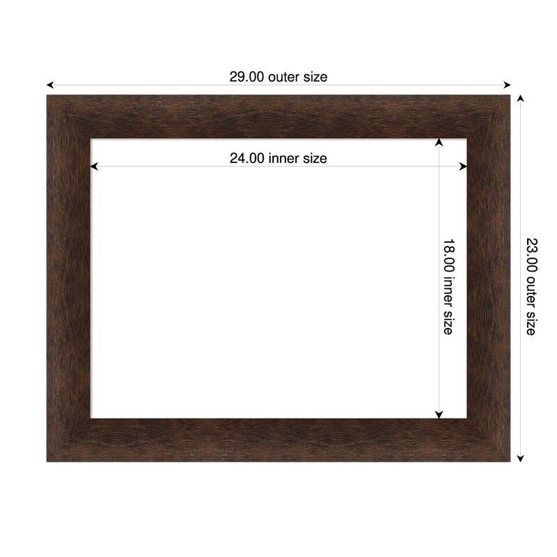 Amanti Art Warm Walnut Framed Dry Erase Magnetic Board - 29 x 23 in