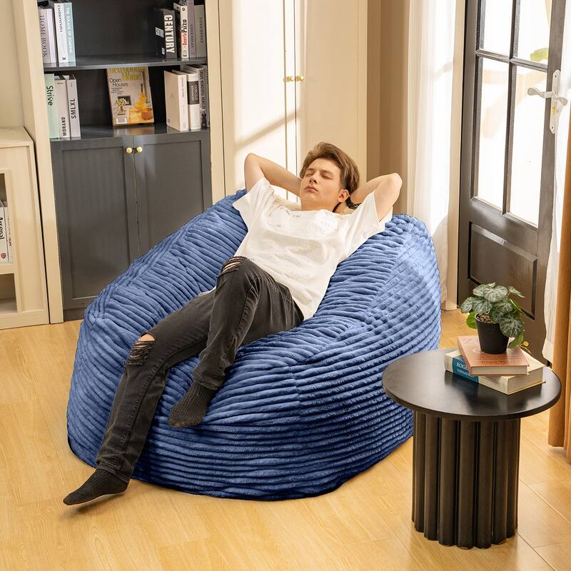 Faux Fur Classic Bean Bag - Blue