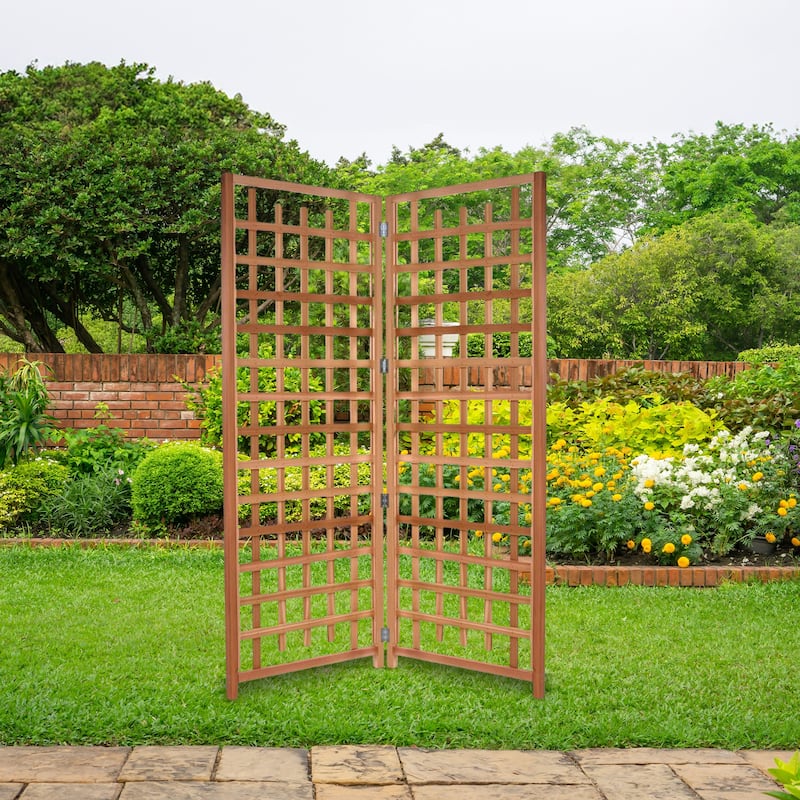 All Things Cedar 2-Piece Outdoor Single Trellis Handcrafted for Climbing Plants - 28