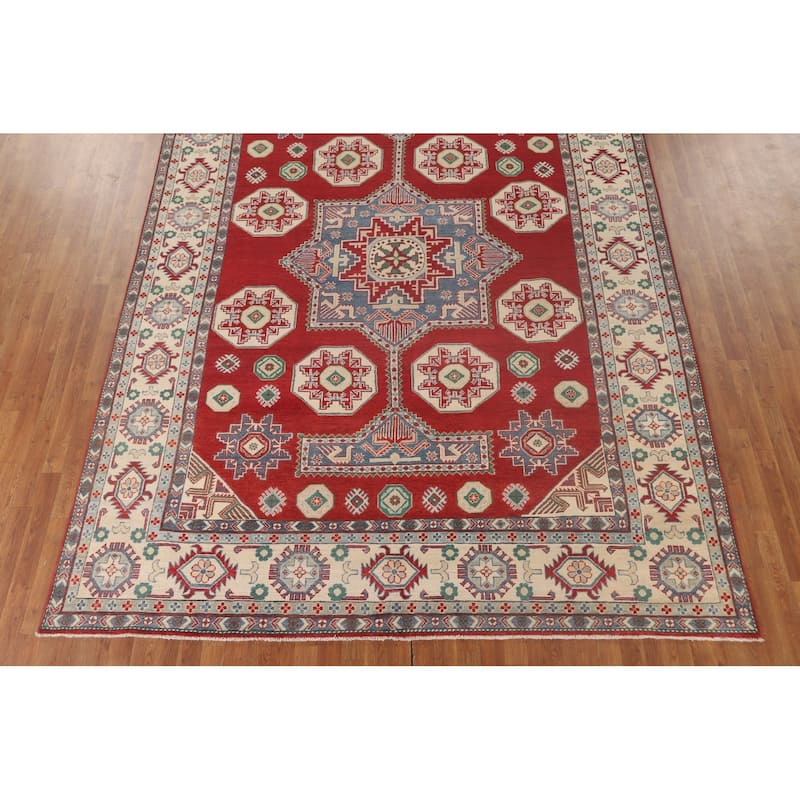 Red Kazak Oriental Area Rug Hand-Knotted Wool Carpet - 8'6"x 11'6"