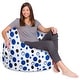 preview thumbnail 63 of 193, Kids Bean Bag Chair, Big Comfy Chair - Machine Washable Cover 48 Inch Extra Large - Canvas Bubbles Blue and White
