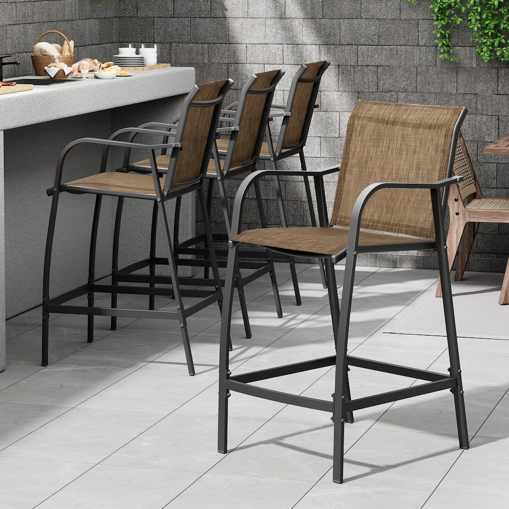 Pellebant Outdoor Bar Height Barstools Patio Bar Stools Chairs - 22.5 " D x 21.3 " W x 44 " H
