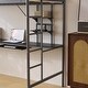 preview thumbnail 25 of 24, Twin Size Metal Loft Bed with Desk and Storage Shelves