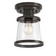 preview thumbnail 1 of 3, Westinghouse Emma Jane 7" Wide Outdoor Semi-Flush Ceiling Fixture Amber Bronze