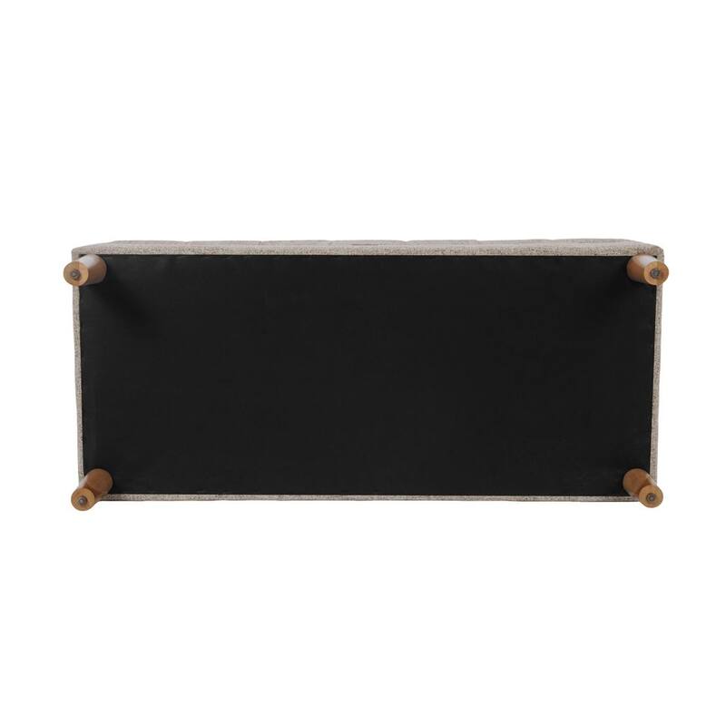 HomePop Button Tufted Top Storage Bench with Wood Legs
