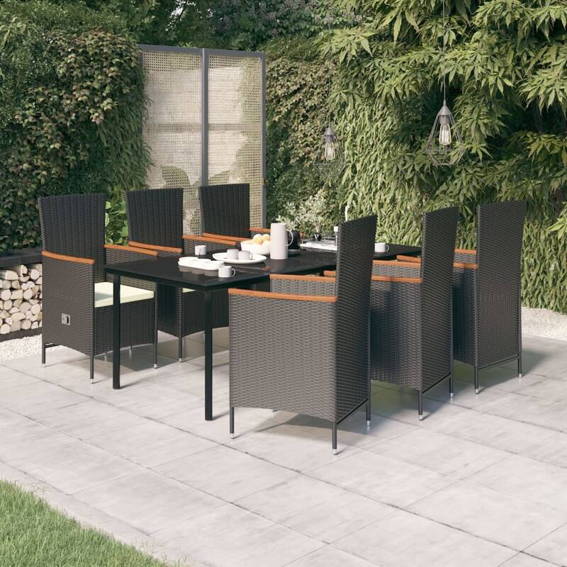 vidaXL Patio Dining Set 3/5/7 Piece Multi Colors 31.5"/55.1" Table Length