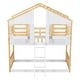 preview thumbnail 22 of 22, Artsy Twin over Twin Wood House Roof Bunk Bed with Roof, Window Box, Door, Safety Guardrails and Ladder