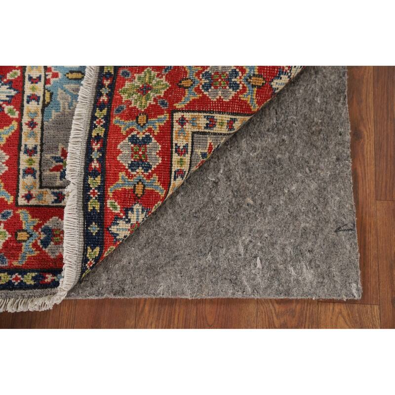 Hand Knotted Oriental 100% Wool Carpet Traditional Geometric Greys & Charcoal Kazak Area Rug - 2' 9'' X 2' 1''