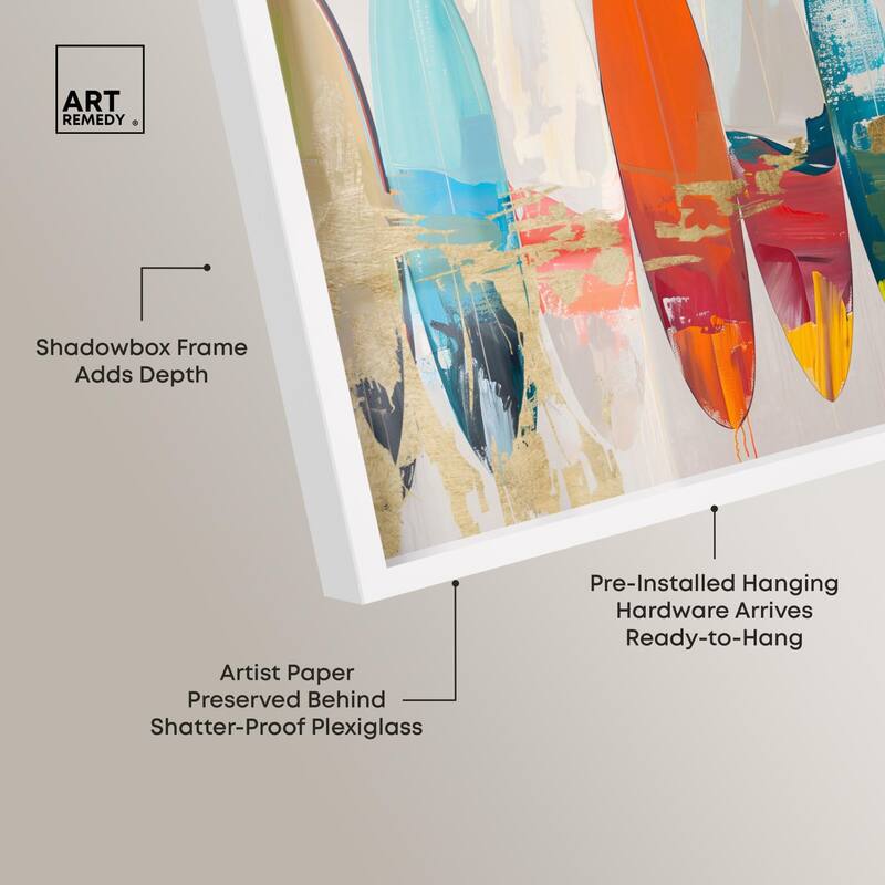 Surfboard Horizons II Shadowbox by Art Remedy
