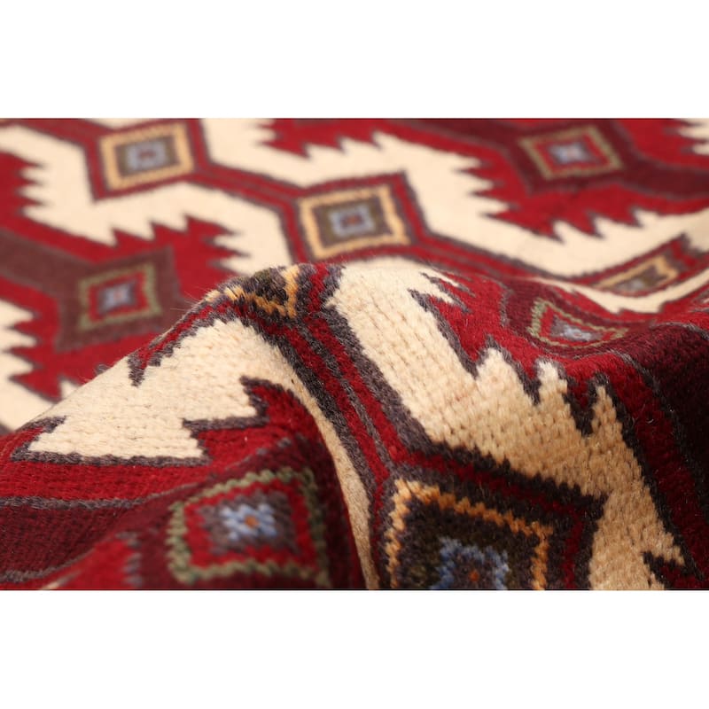 ECARPETGALLERY Hand-knotted Teimani Cream, Red Wool Rug - 3'0 x 5'7