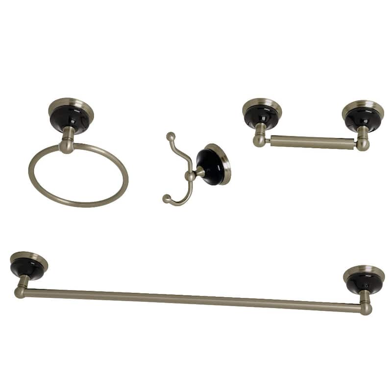 Kingston Brass Water Onyx 4 Piece Bathroom Package with 24" Towel Bar,