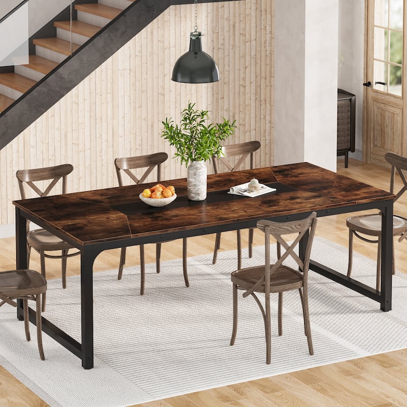 79 Inches Rectangular Modern Kitchen Dining Table for 6-8 - 78.74" L x 39.37" W x 30.31"H
