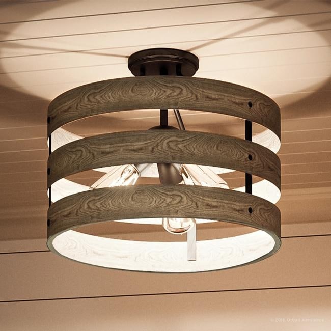 Luxury Modern Farmhouse Ceiling Fixture 13 5 H X 17 W With Rustic Style Charcoal Finish By Urban Ambiance