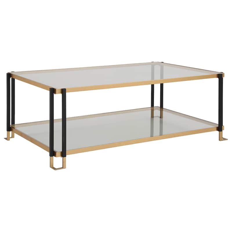 Uttermost Kentmore Glass Coffee Table - 17"H x 48"W x 30"D
