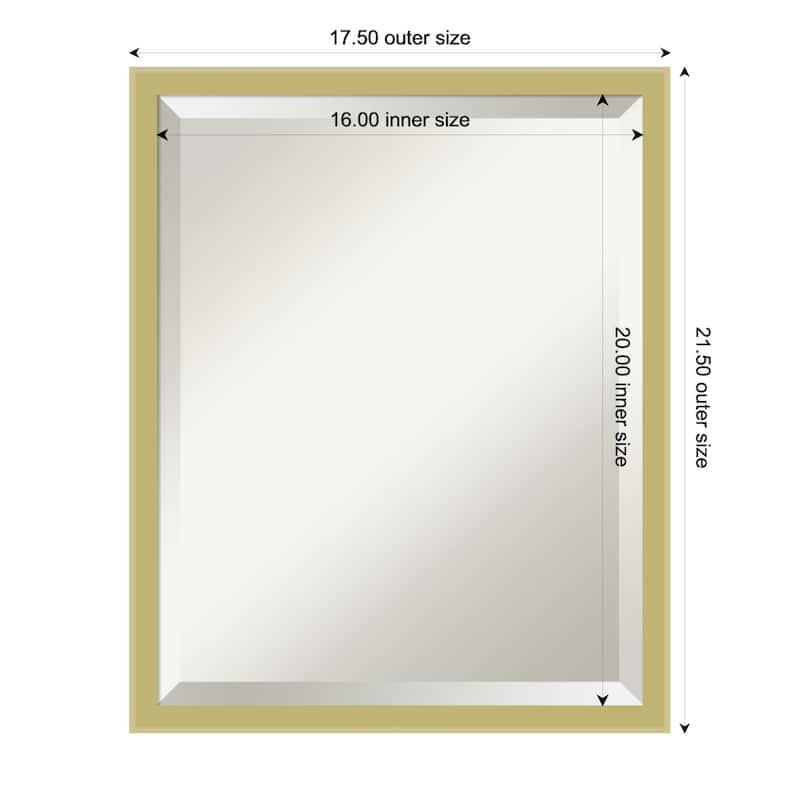 Incline Beveled Wood Framed Bathroom Vanity Wall Mirror - 18 x 22 in - Incline Light Gold