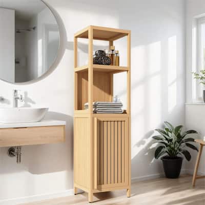 Large Capacity Multifunctional Bamboo Storage Cabinet Furniture
