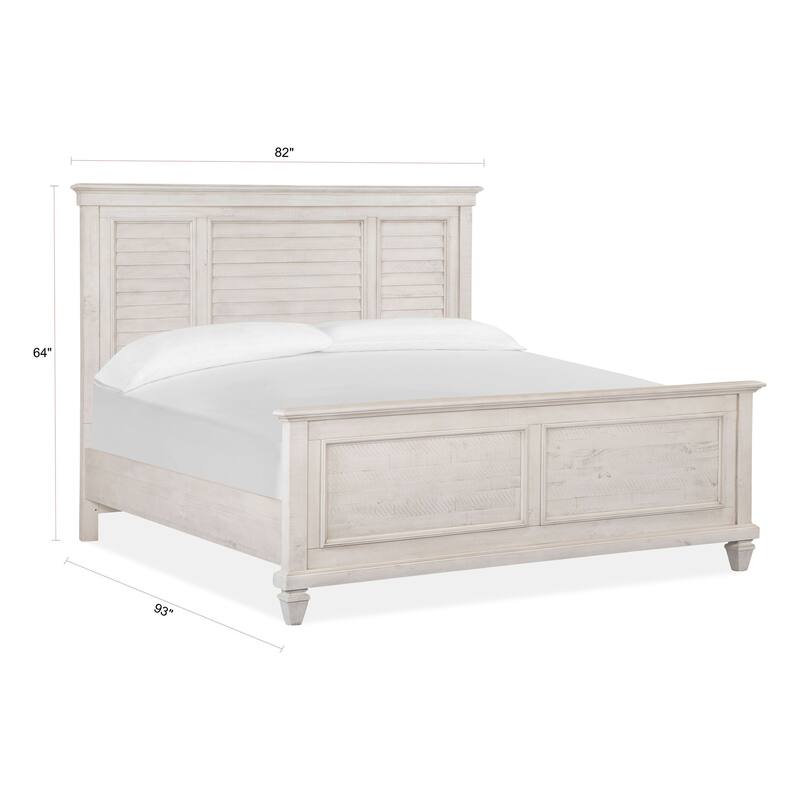 Magnussen Home Newport Alabaster Cal. King Shutter Panel Bed