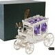 preview thumbnail 2 of 3, Matashi Silver-plated Princess Carriage Ornament with Purple and Clear-cut Crystals