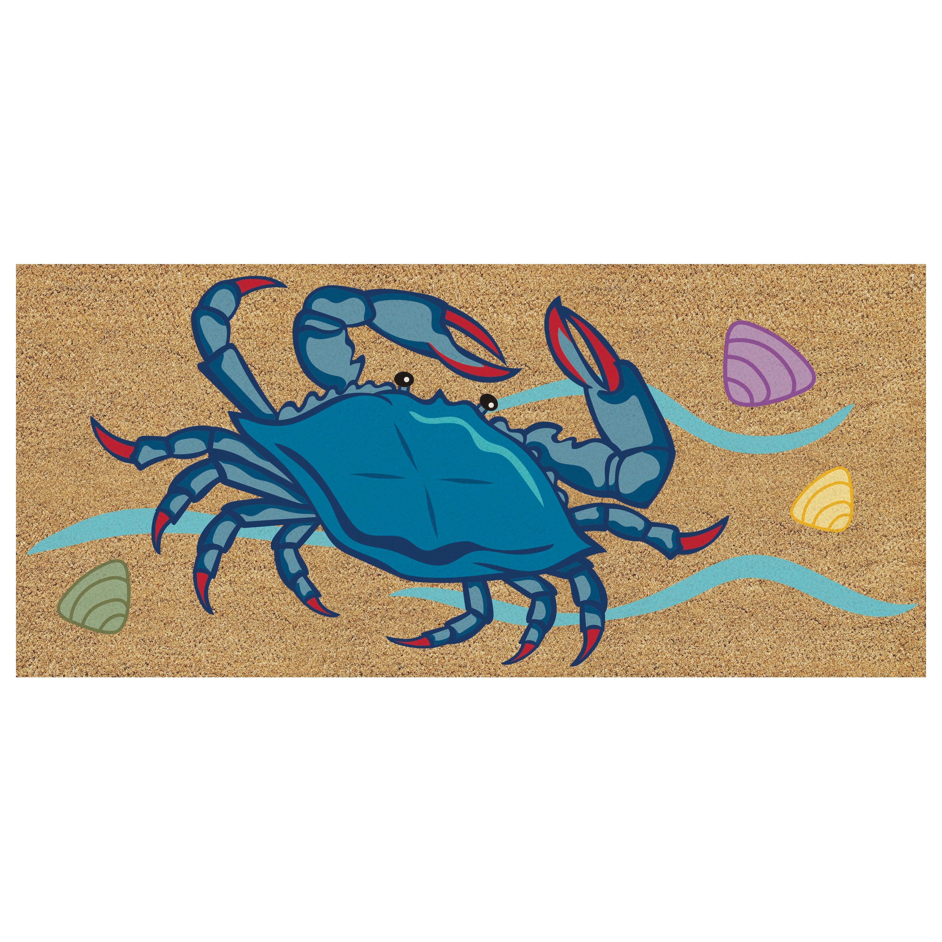 Blue Crab Flocked Coir Sassafras Switch Door Mat - 22" x 10"