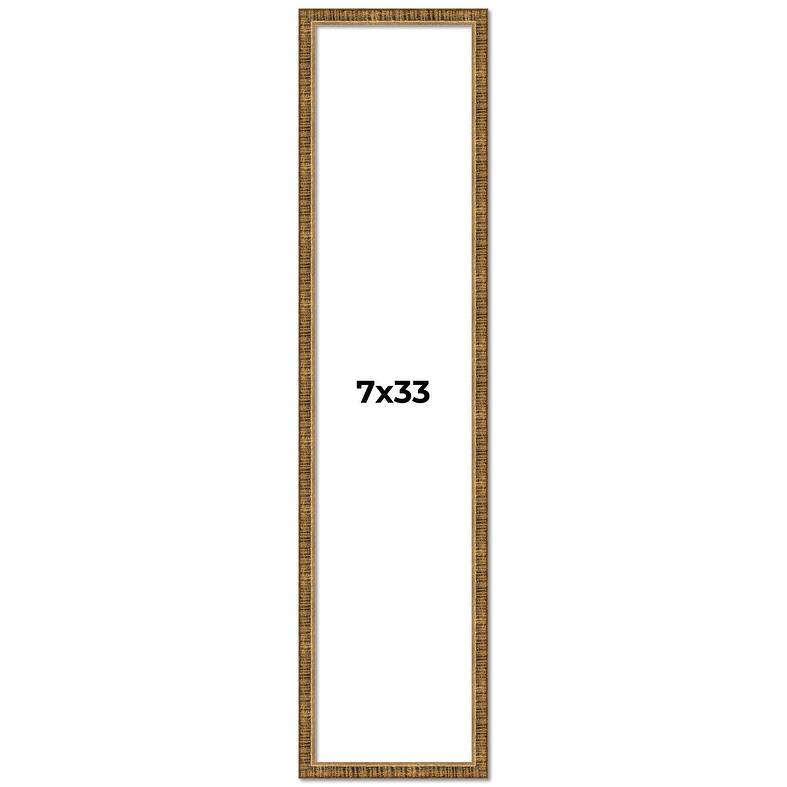 7x33 Frame Gold Solid Wood Picture Frame - Complete Modern Photo Frame