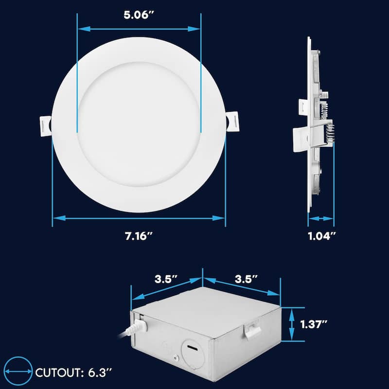 Luxrite 6 inch Smart LED Recessed Lighting, RGBW Color Changing, WiFi and Voice Control, Alexa and Google Home 4-Pack