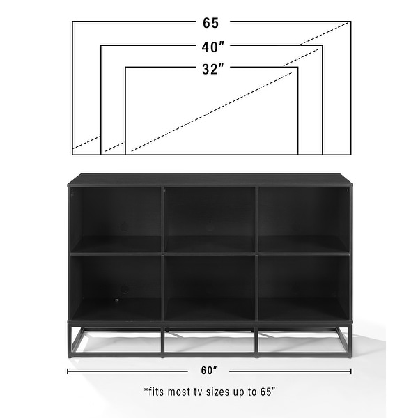 Crosley Enzo 6 Cube Record Player Stand With Vinyl Storage - On